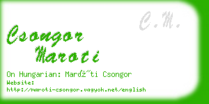 csongor maroti business card
